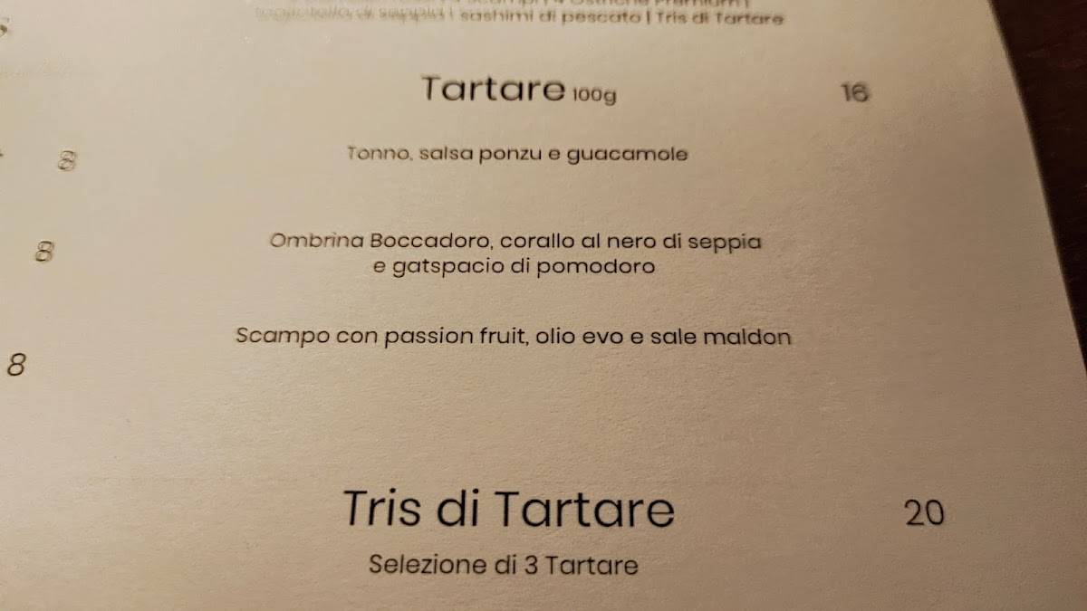 Menu di Boccadoro Restaurant - Club 