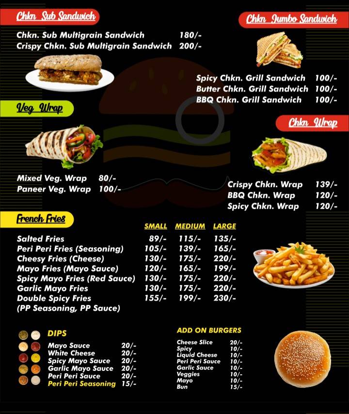 Burcornzza menu
