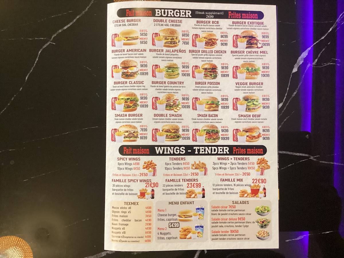 Menu de Burger DPC