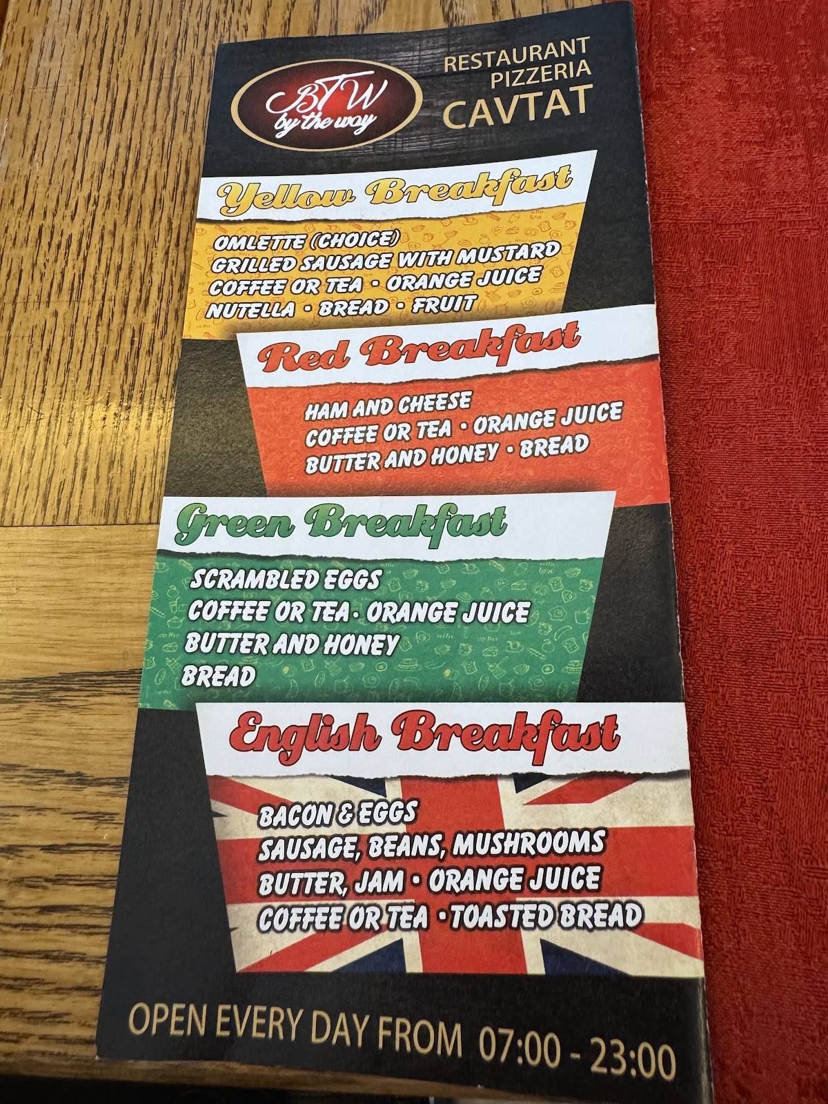 Menu di Restaurant By the way 