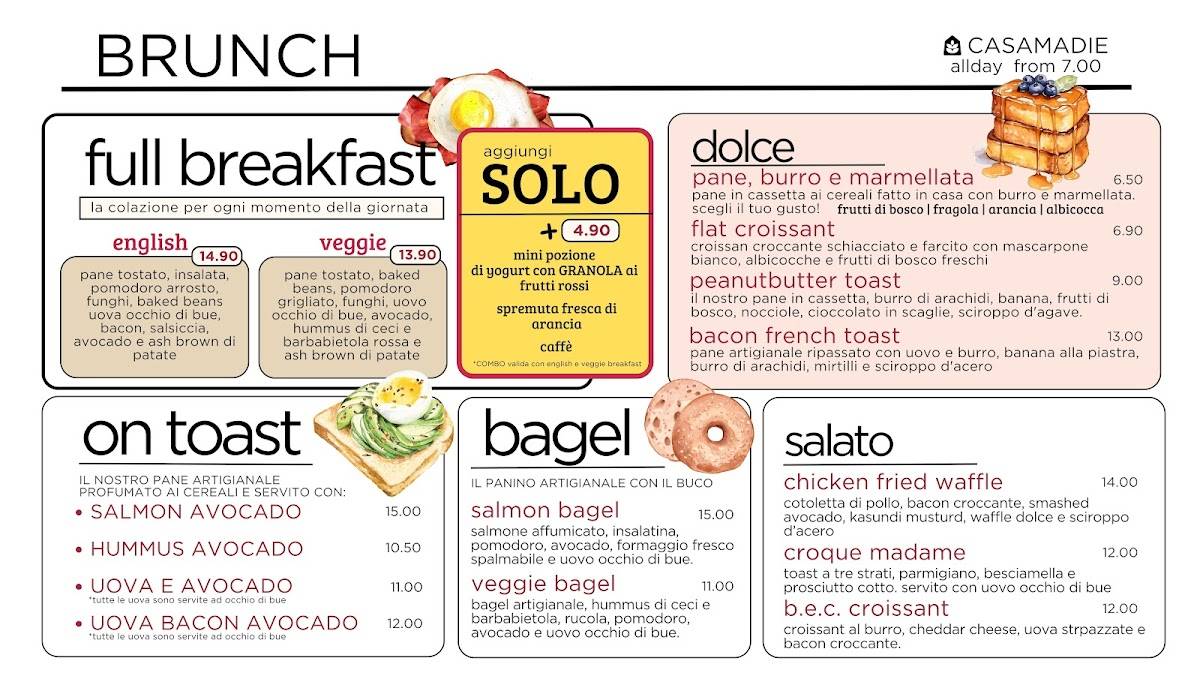 Menu di CASAMADIE - Piazza del Popolo, Cesena 