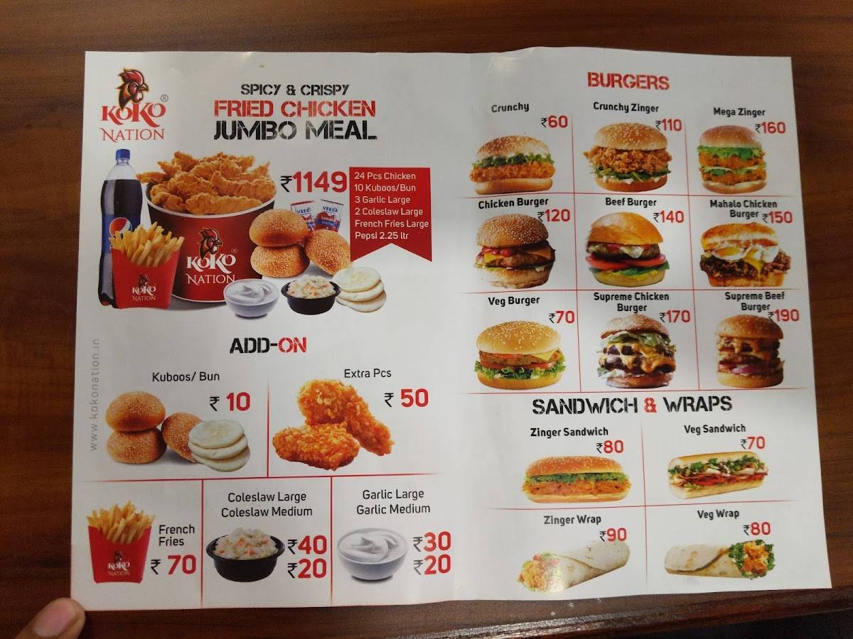 Menu at Café Grill, Kozhikode