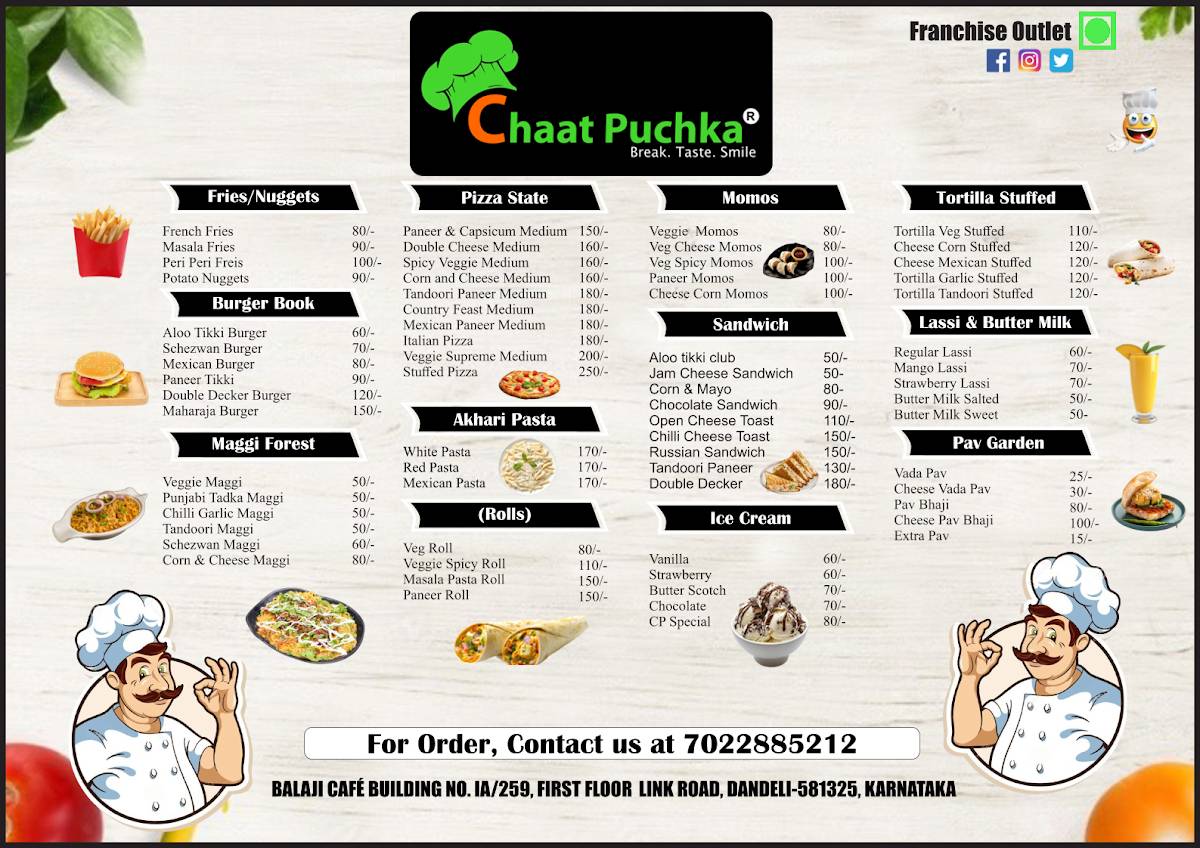 Cafe - Chaat Puchka menu