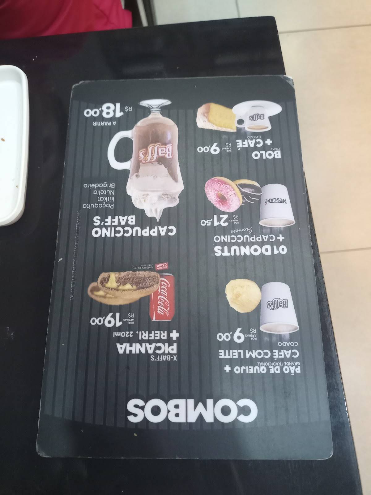 Cafeteria Baffs Franco da Rocha cardápio