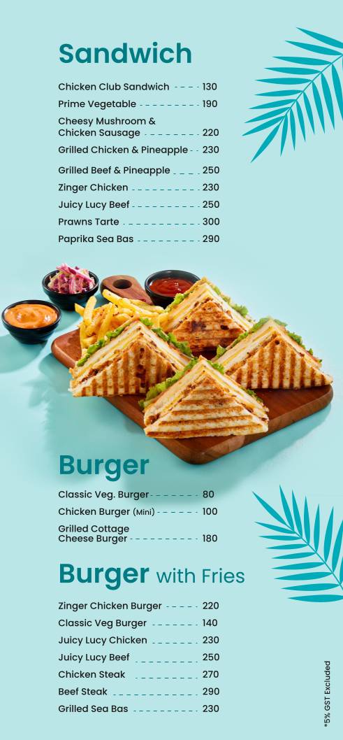 Cake Studio menu
