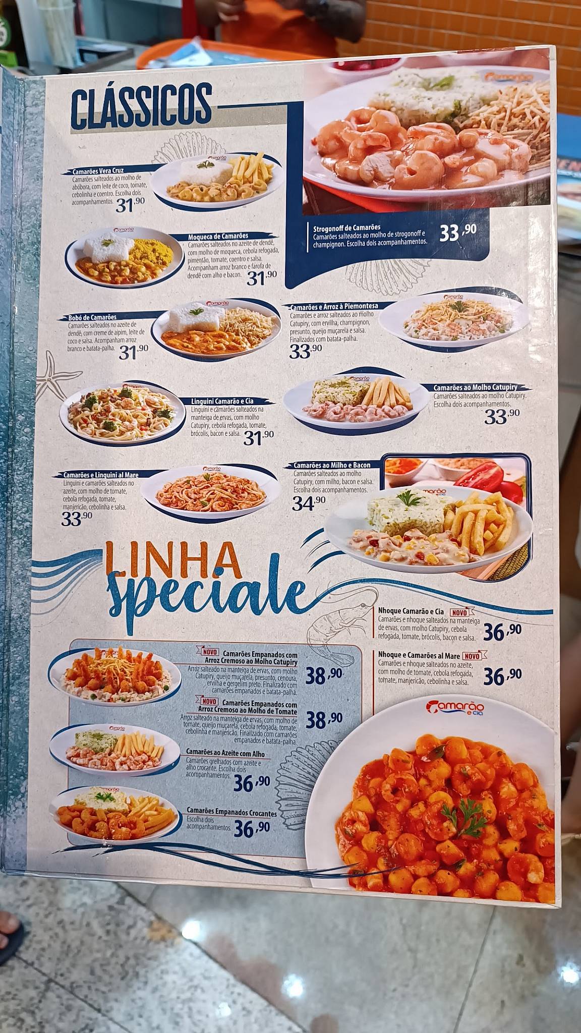 Camarão & Cia – Shopping Vila Velha cardápio
