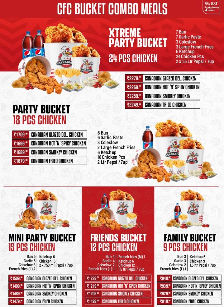 Canadian Fried Chicken menu