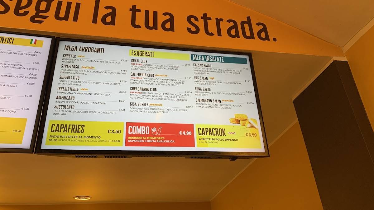 Menu di Capatoast - Padova 