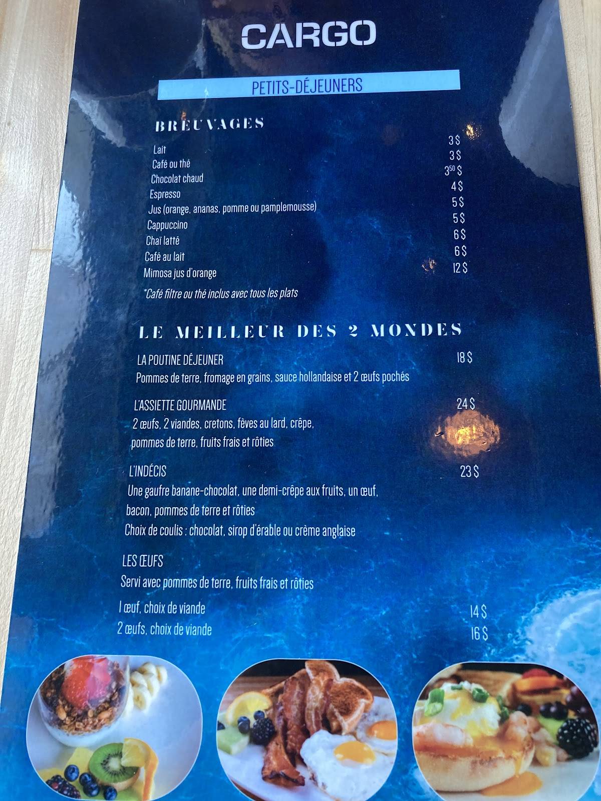 Menu de Restaurant Cargo