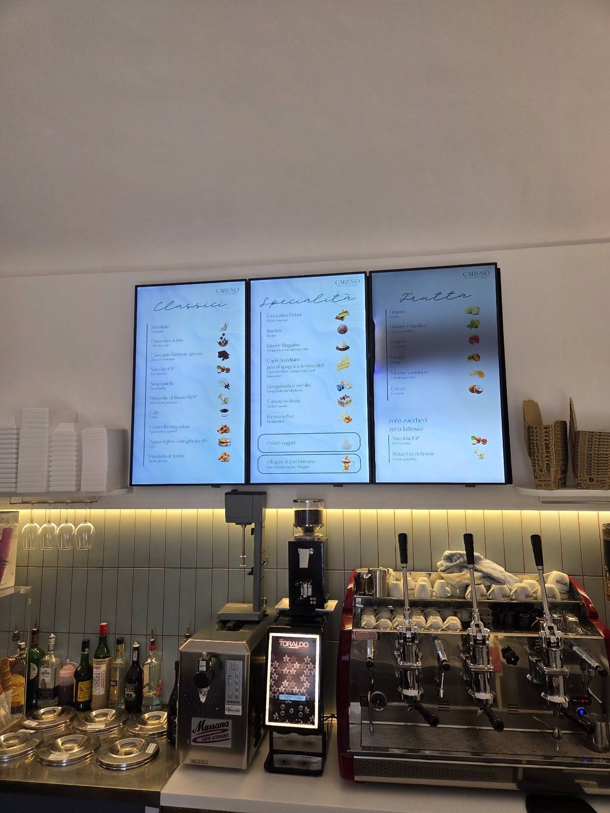 Menu di Caruso Gelateria 