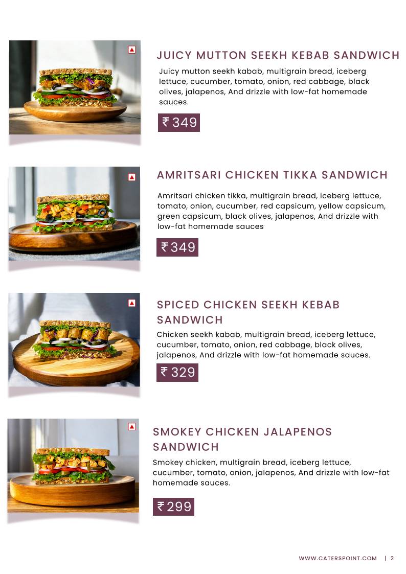 Caterspoint Vasant Kunj menu