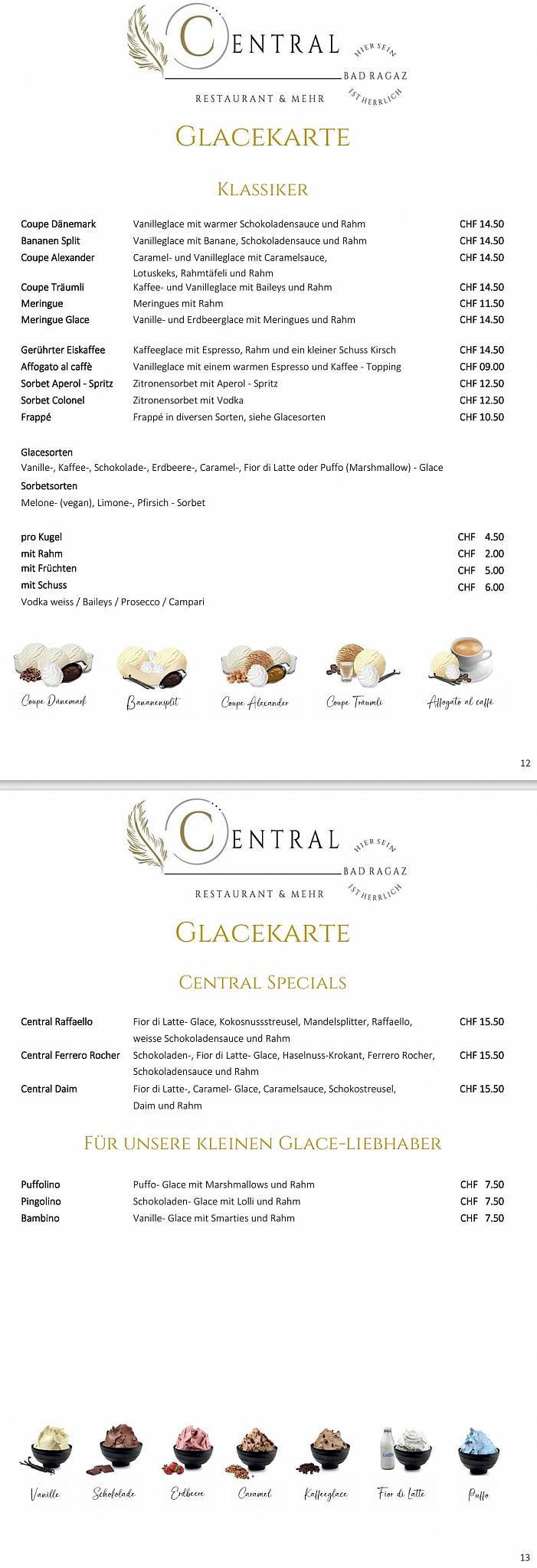 Menu di Restaurant Central 