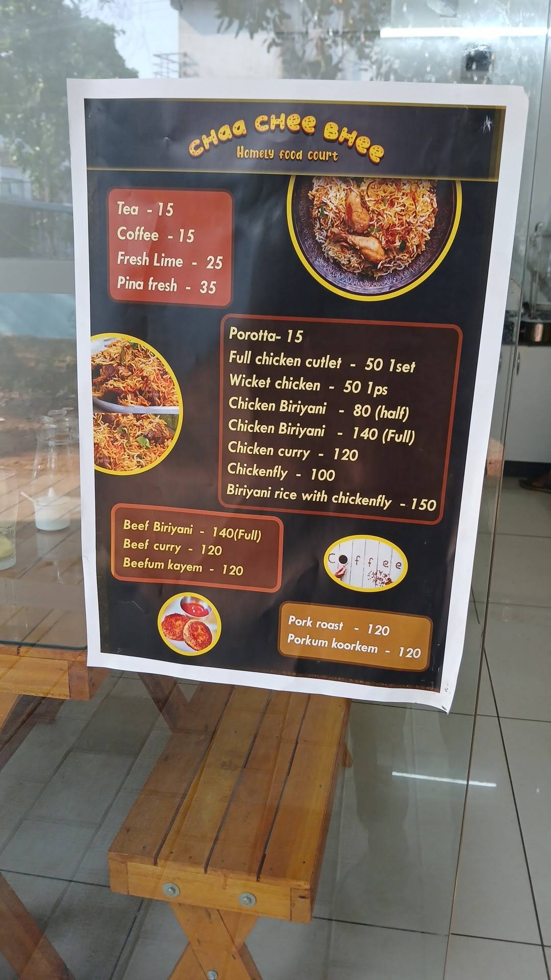 Chaa Chee Bhee Homely Food Court menu