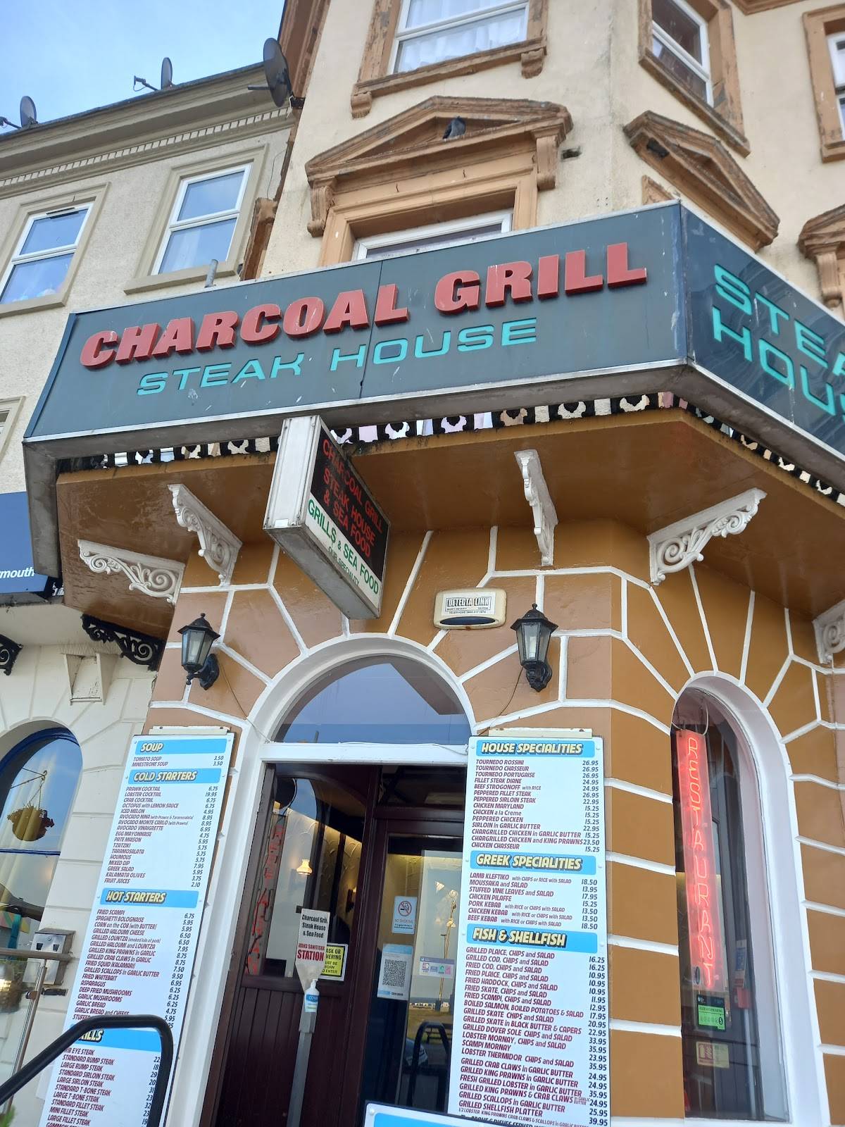 Menu at Charcoal Grill restaurant, Great Yarmouth