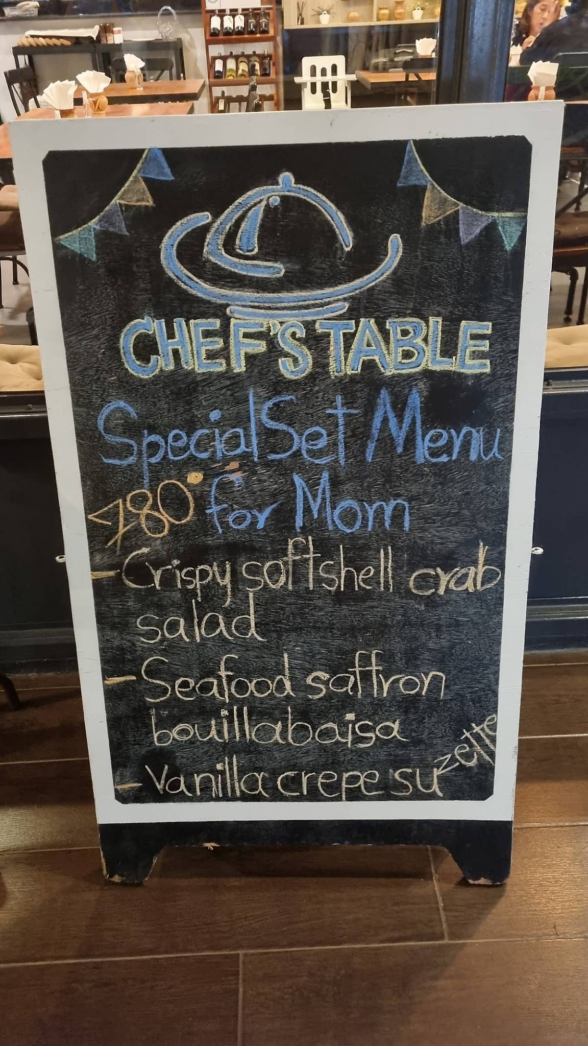 Menu at Chef's Table restaurant, Udon Thani