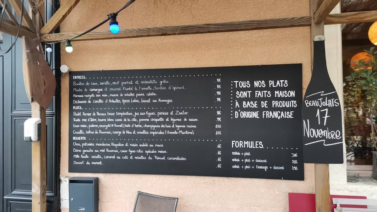 Menu de Chez Nine