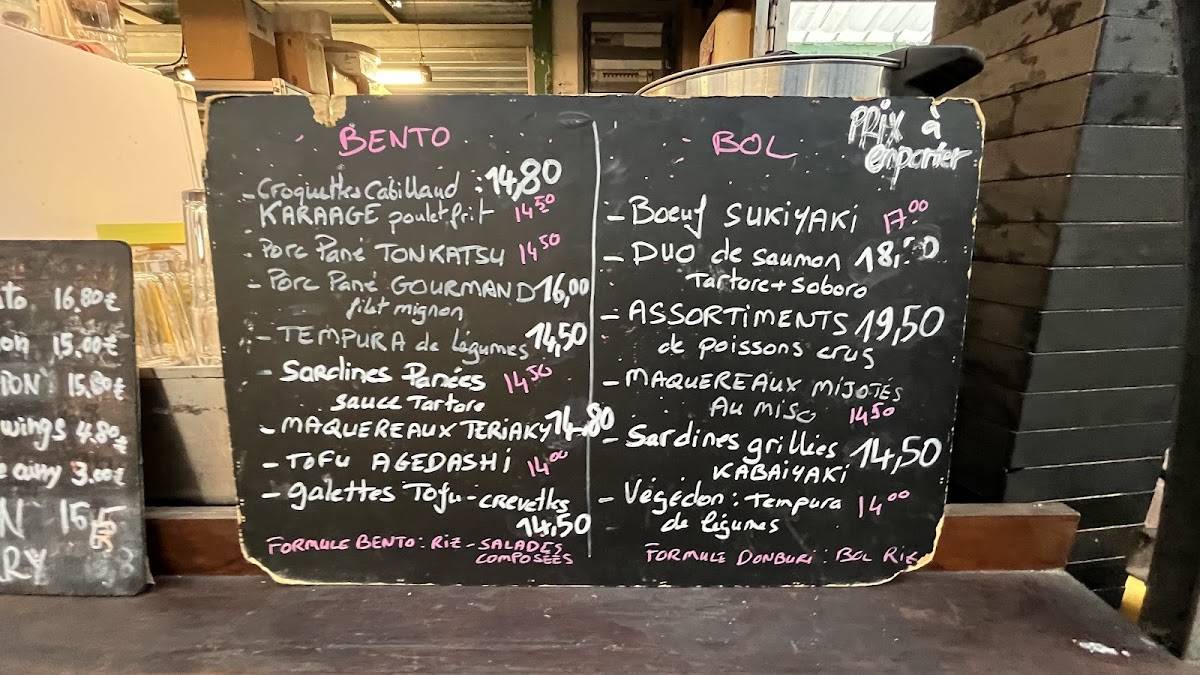 Menu de Chez Taeko