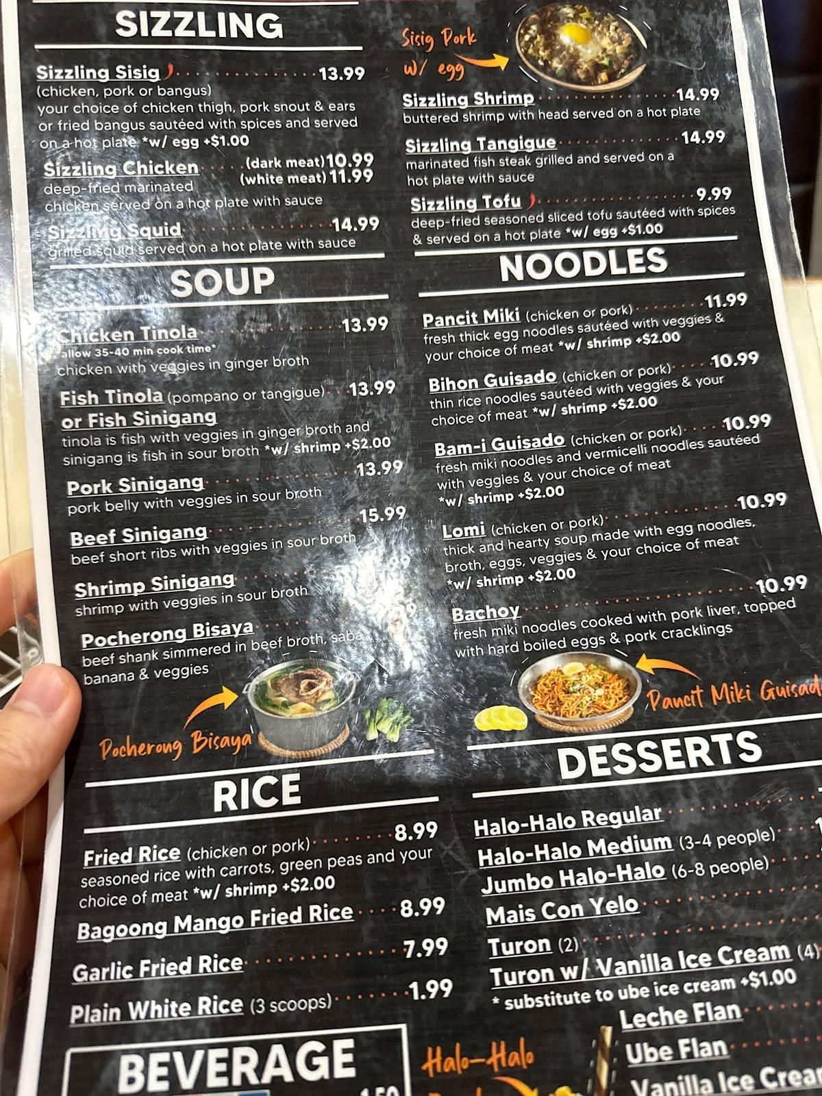 Menu at chicken ati atihan filipino grill restaurant niles