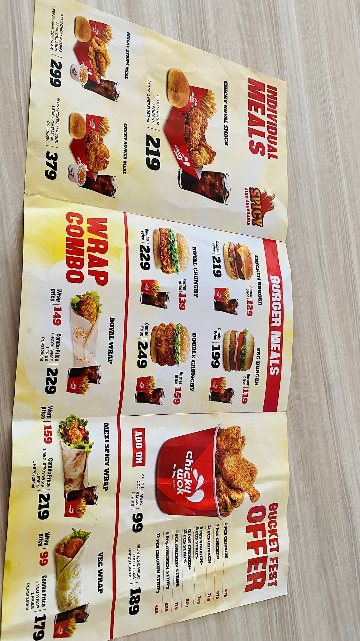 Chickywok Perinthalmanna menu