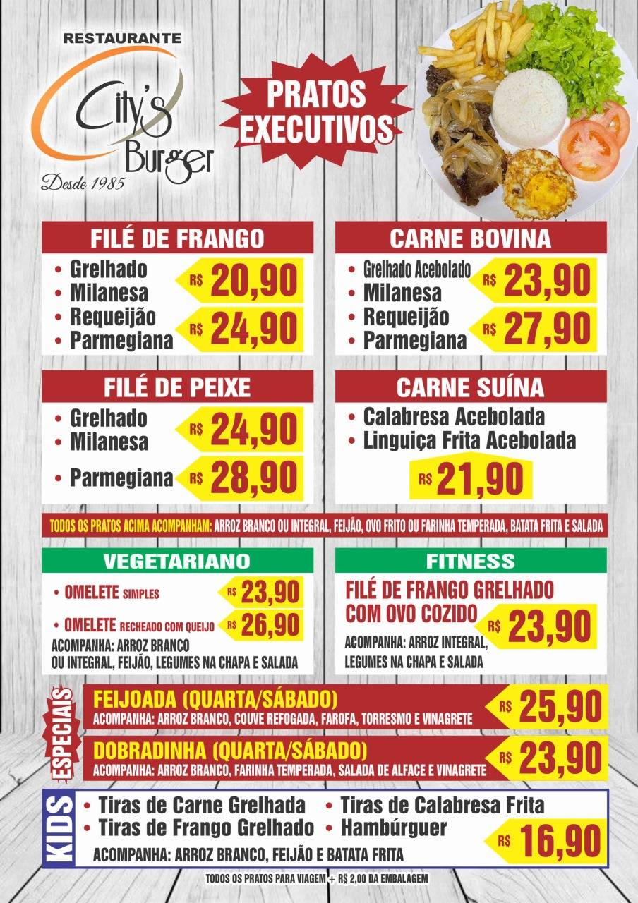 City's Burger cardápio