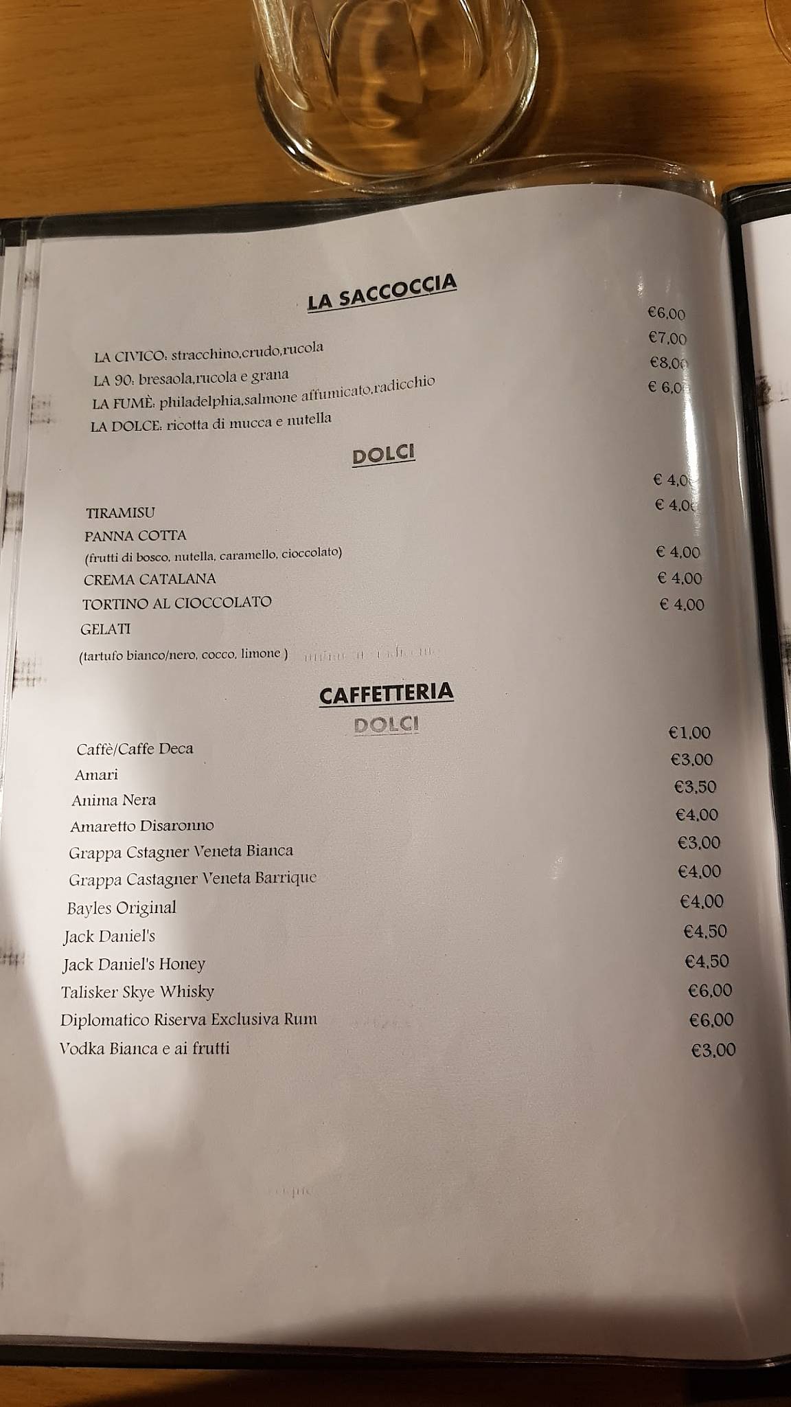 Menu di Civico 90 Colleferro 
