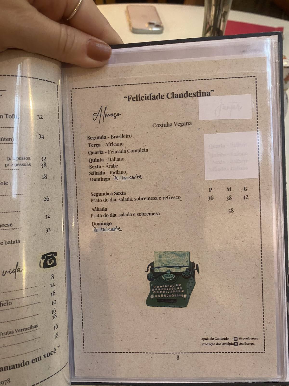 Clarice café & cozinha cardápio