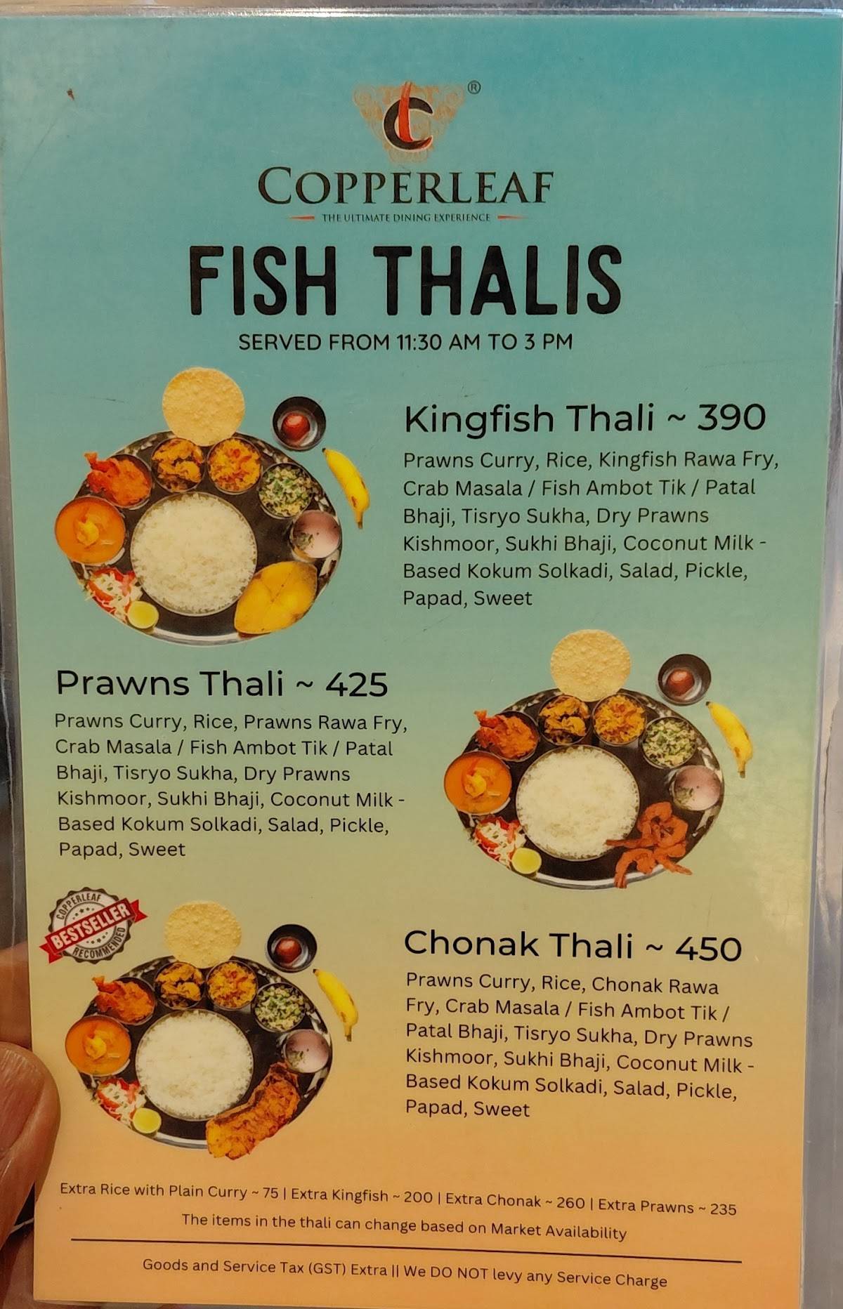 Copperleaf Porvorim menu