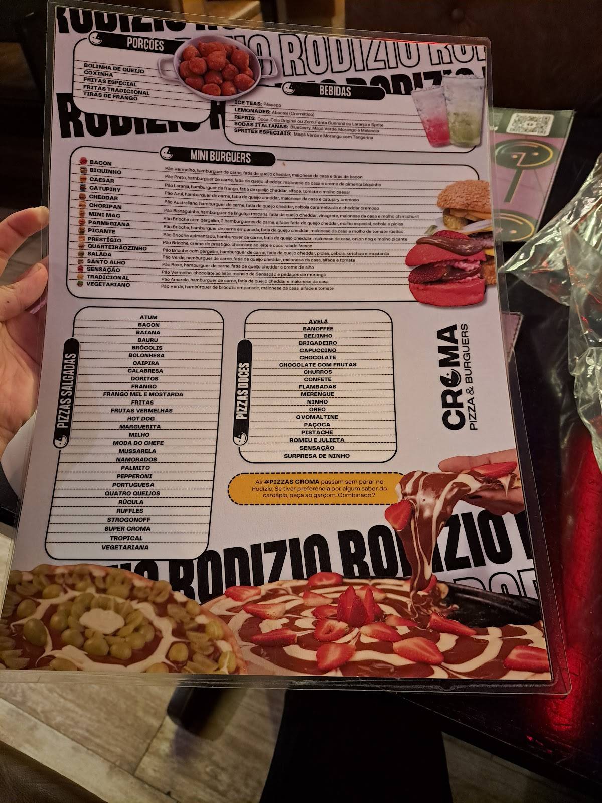 Croma Burguers Osasco cardápio