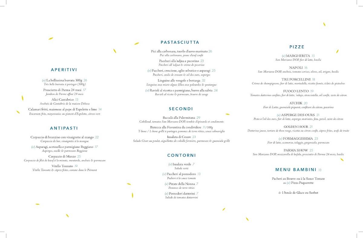 Menu de Daroco
