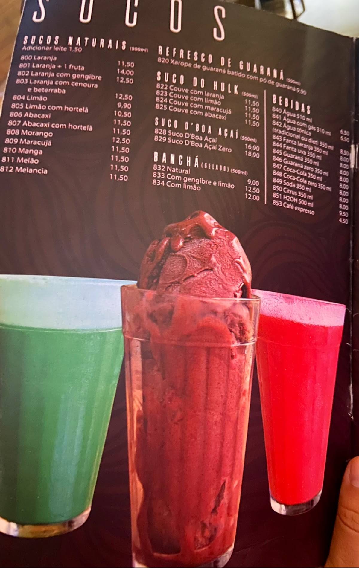 D'Boa Sushi cardápio