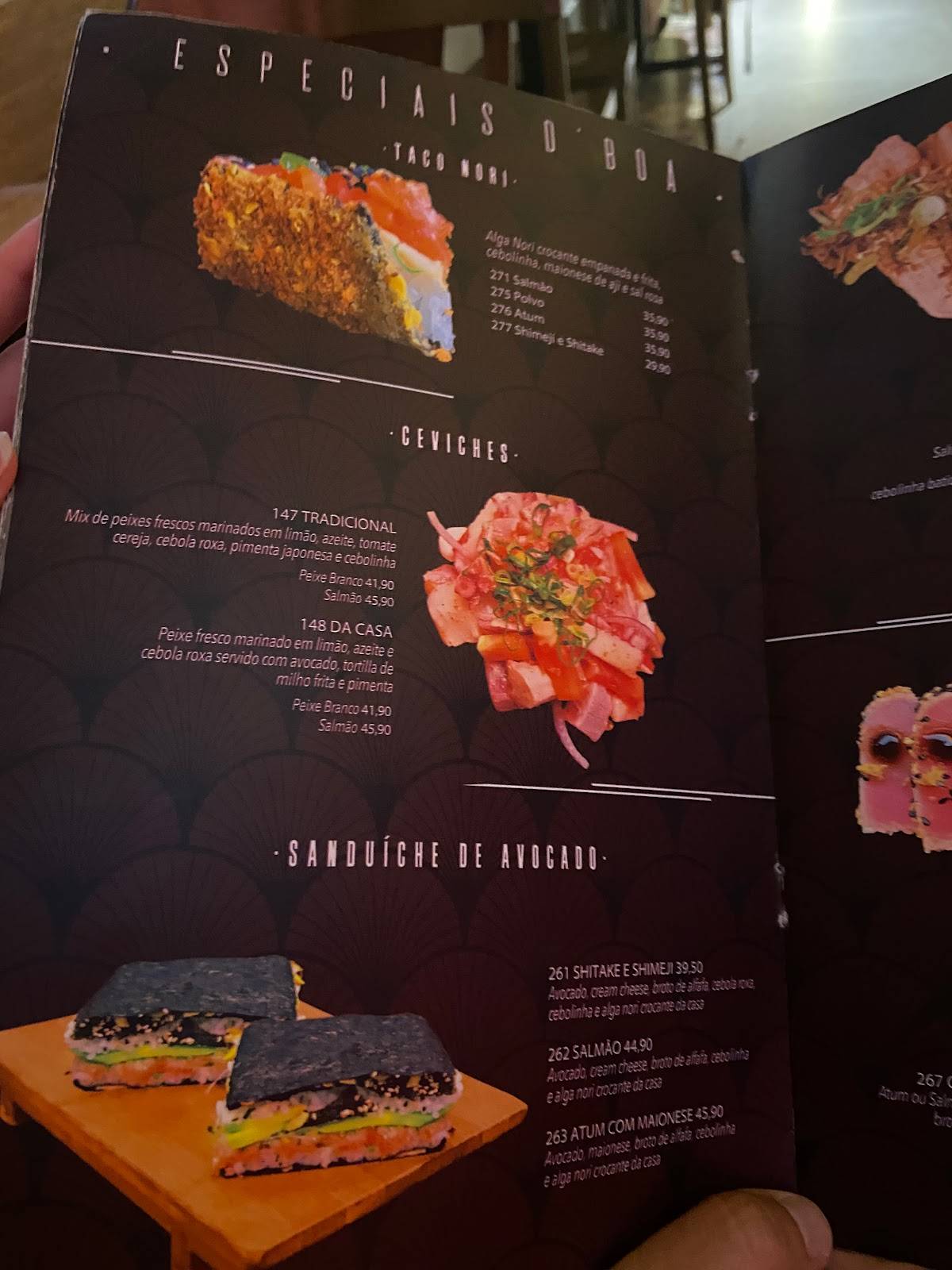 D'Boa Sushi cardápio