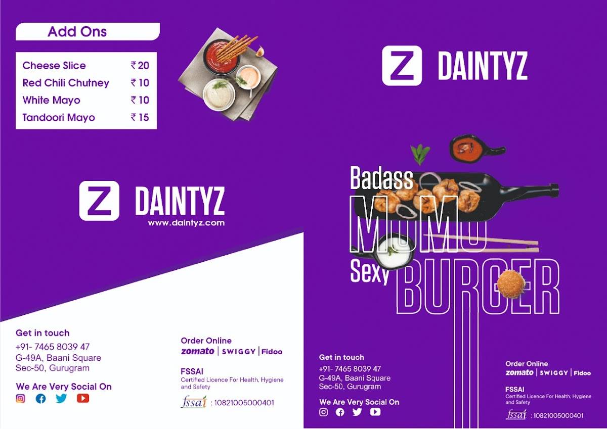 Daintyz menu