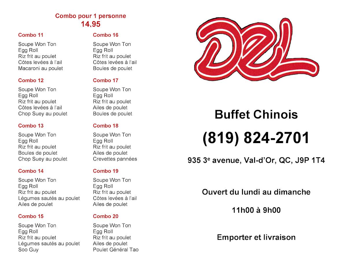 Menu de Restaurant Del