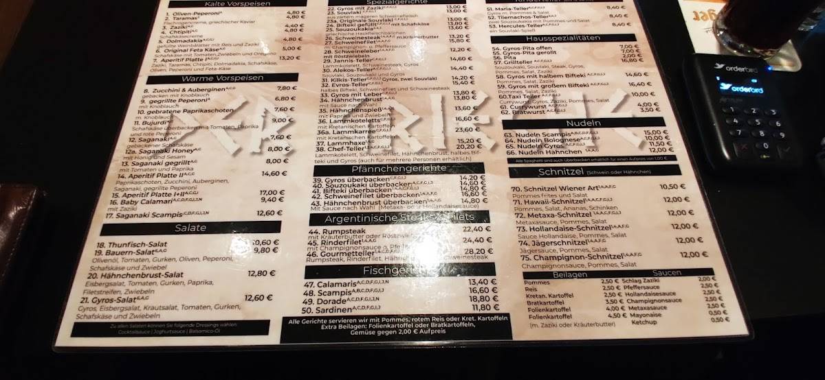 Speisekarte von Restaurant Der Grieche, Dortmund