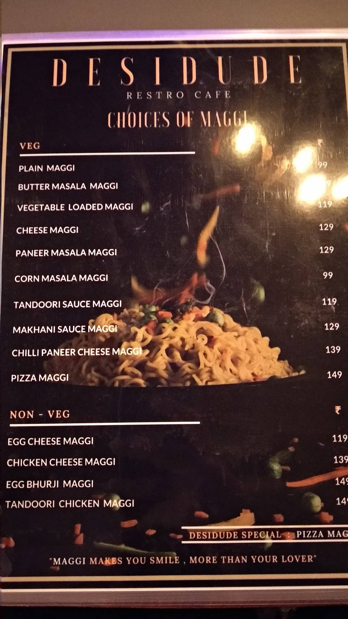 Desidude Restro Cafe menu