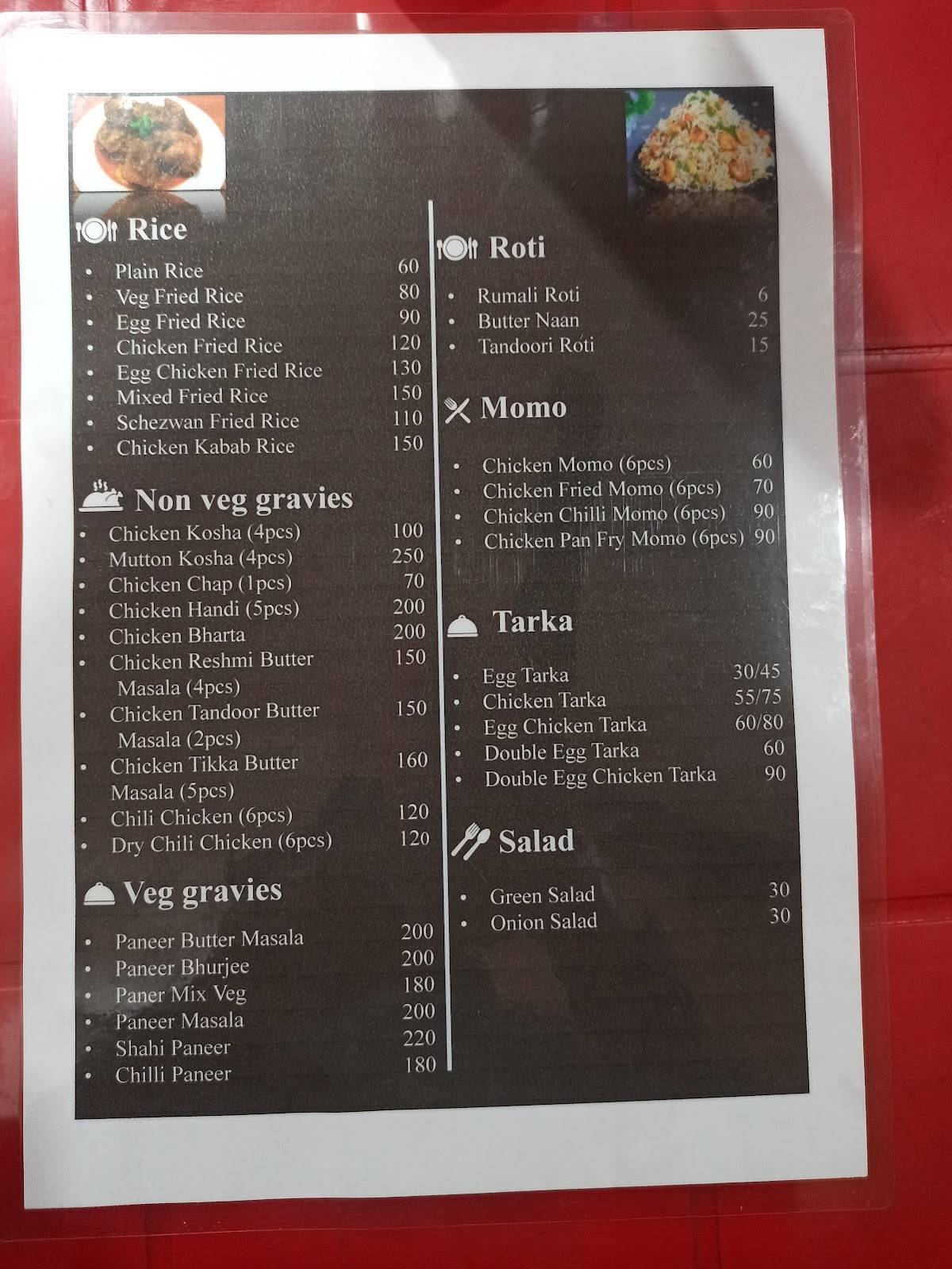 Dipa Snacksbar menu