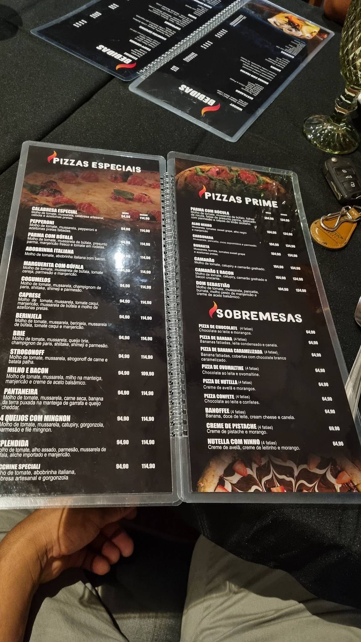 Dom Sebastião cardápio