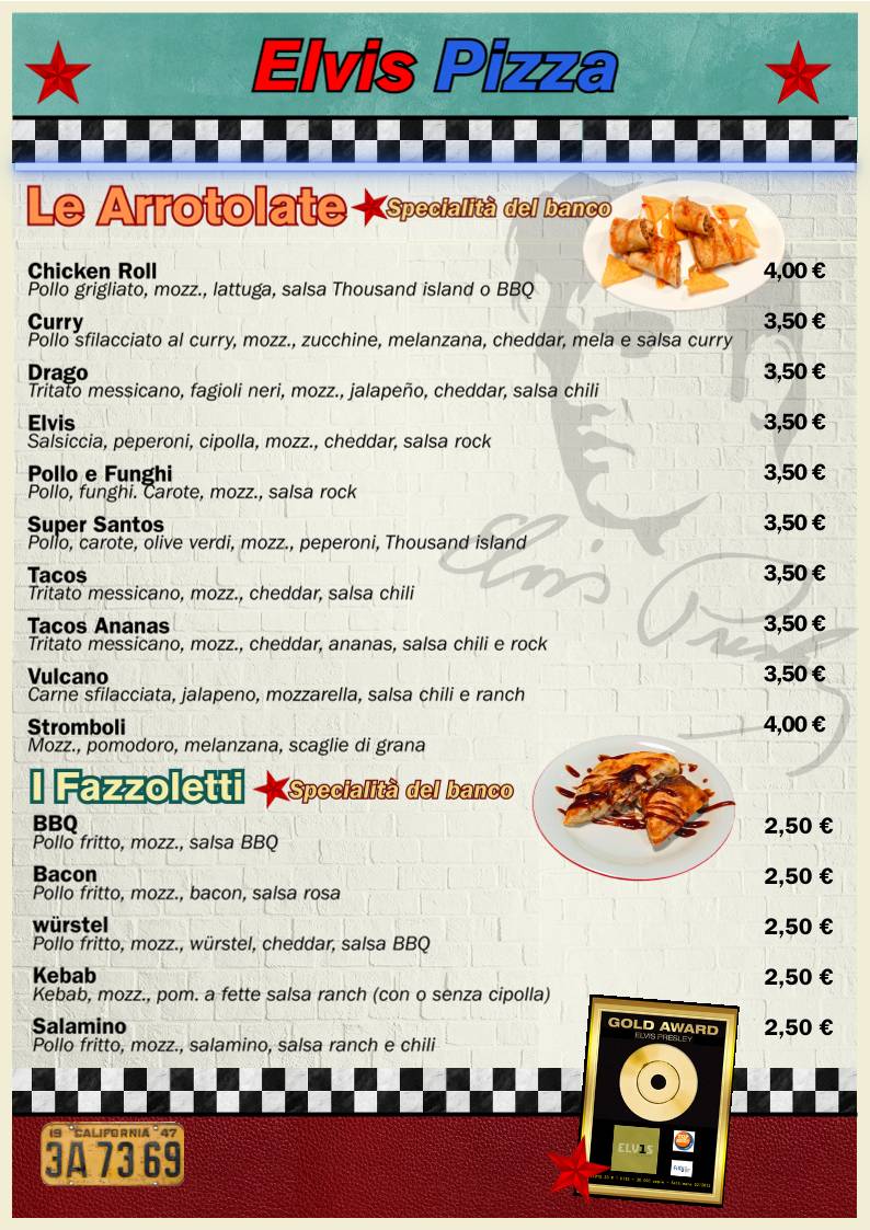 Menu di Elvis Pizza di Angelo Giambanco 