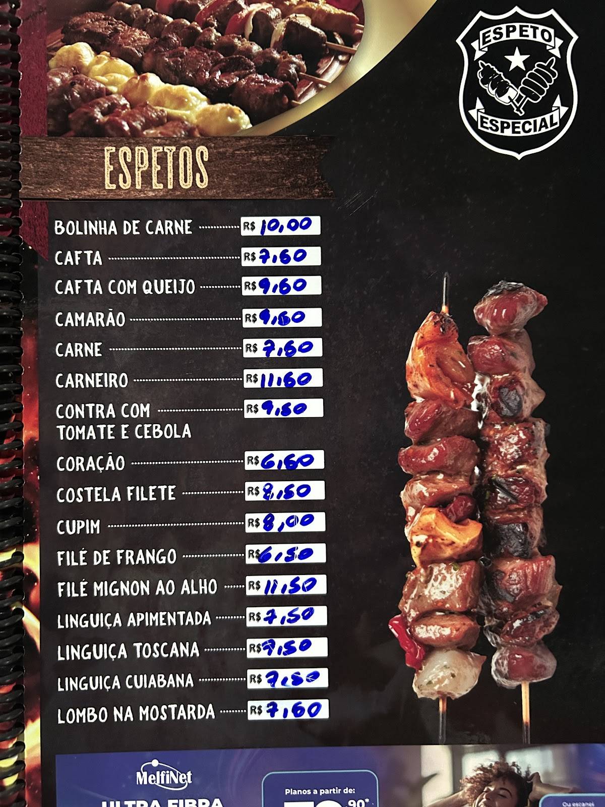 Espeto Especial Ildo - Churrascaria de Espetinho cardápio