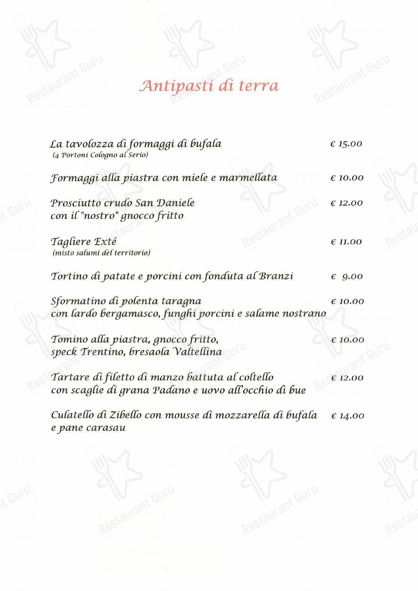 Menu di Extè - Wine Menu