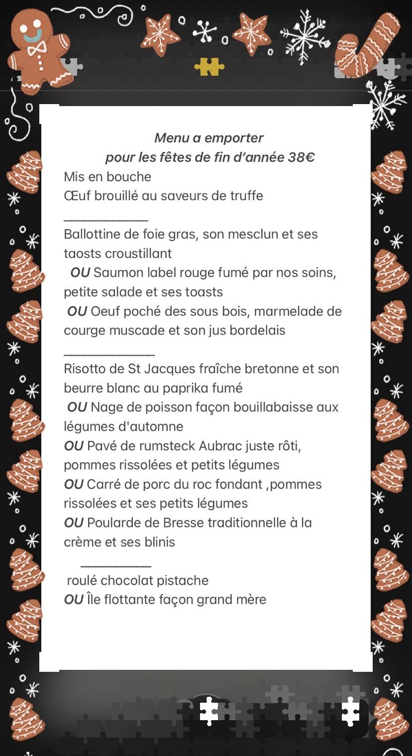Menu de Restaurant Fa Bio Li