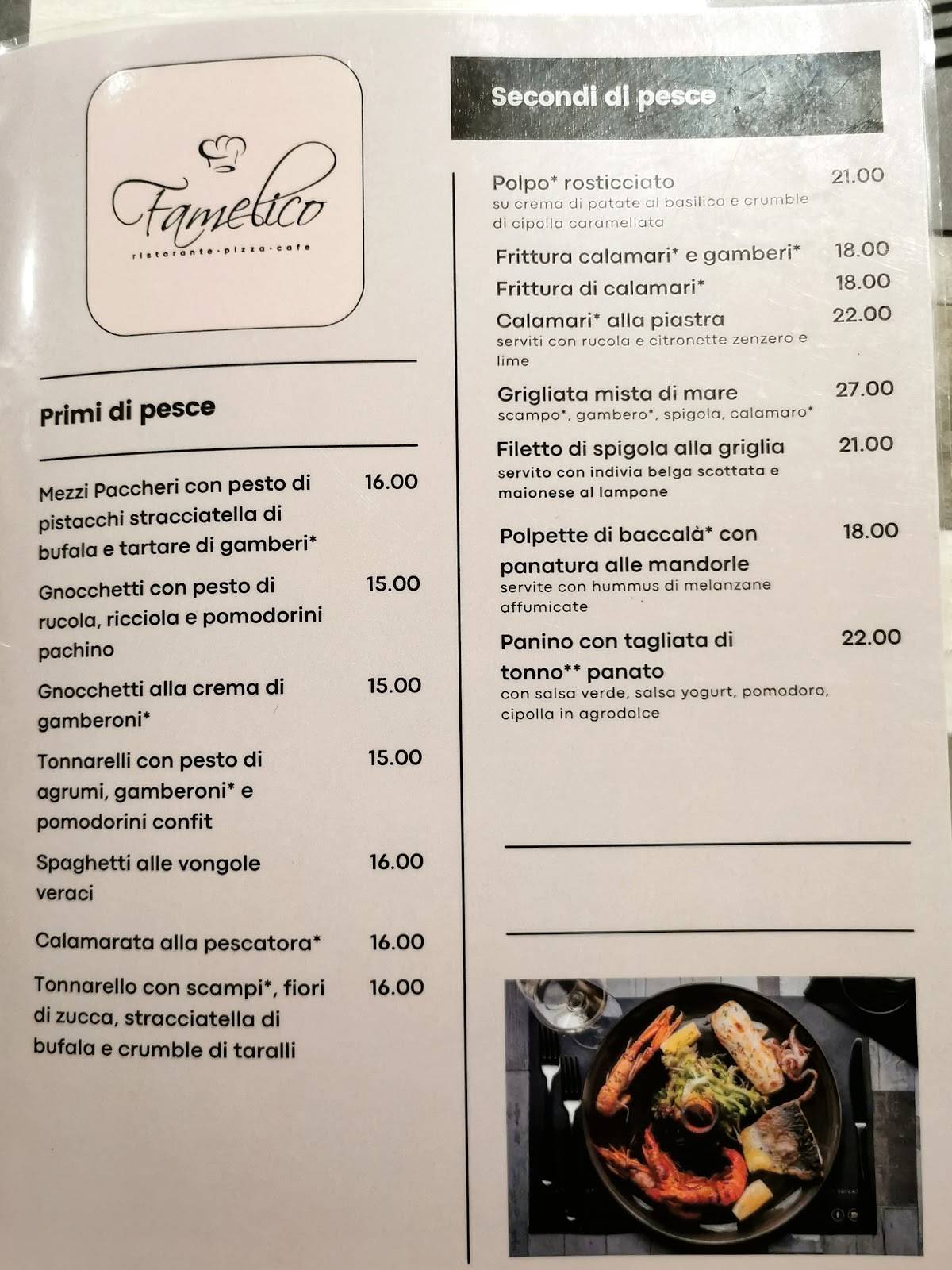 Menu di Famelico Restaurant 
