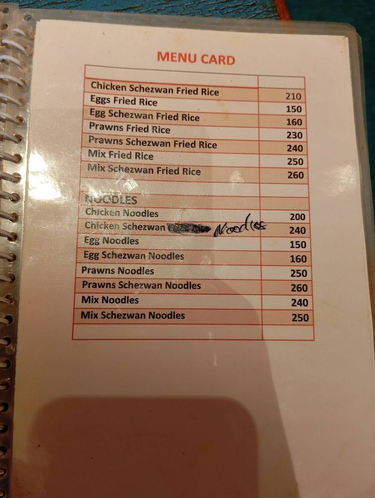 Flying Fish menu