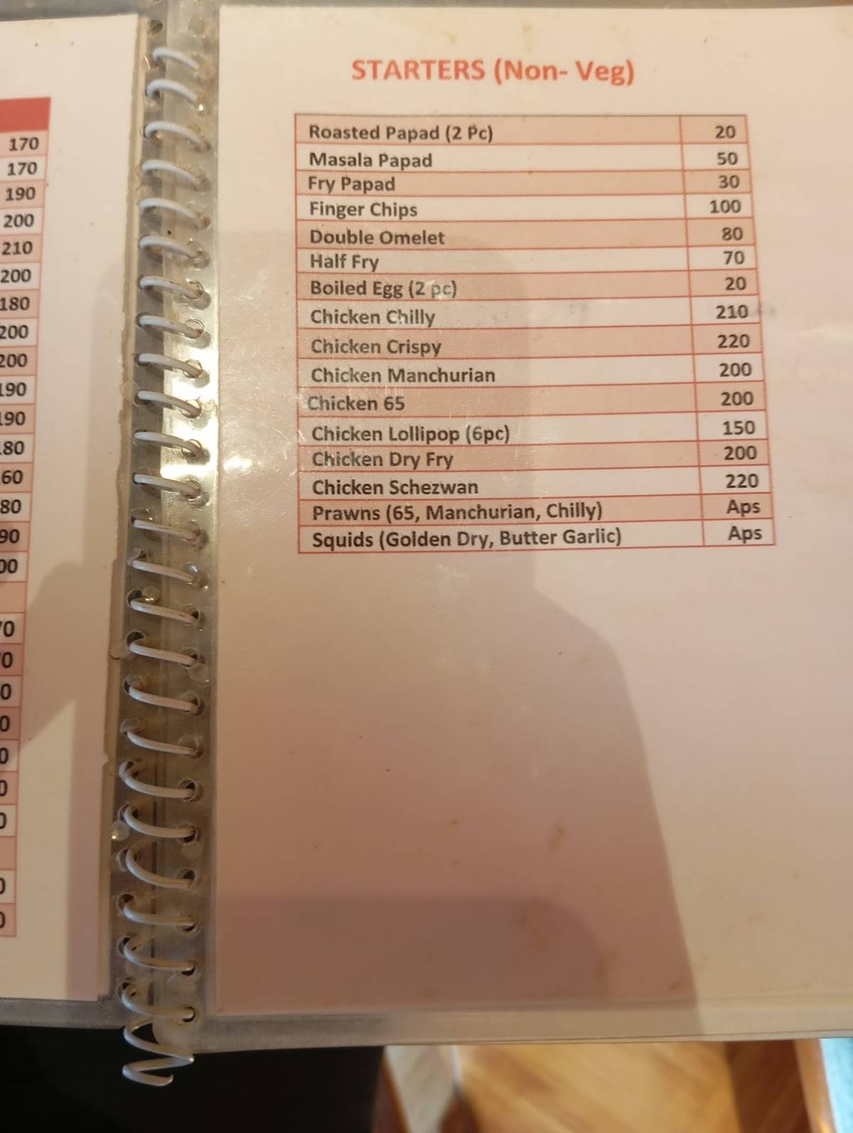 Flying Fish menu