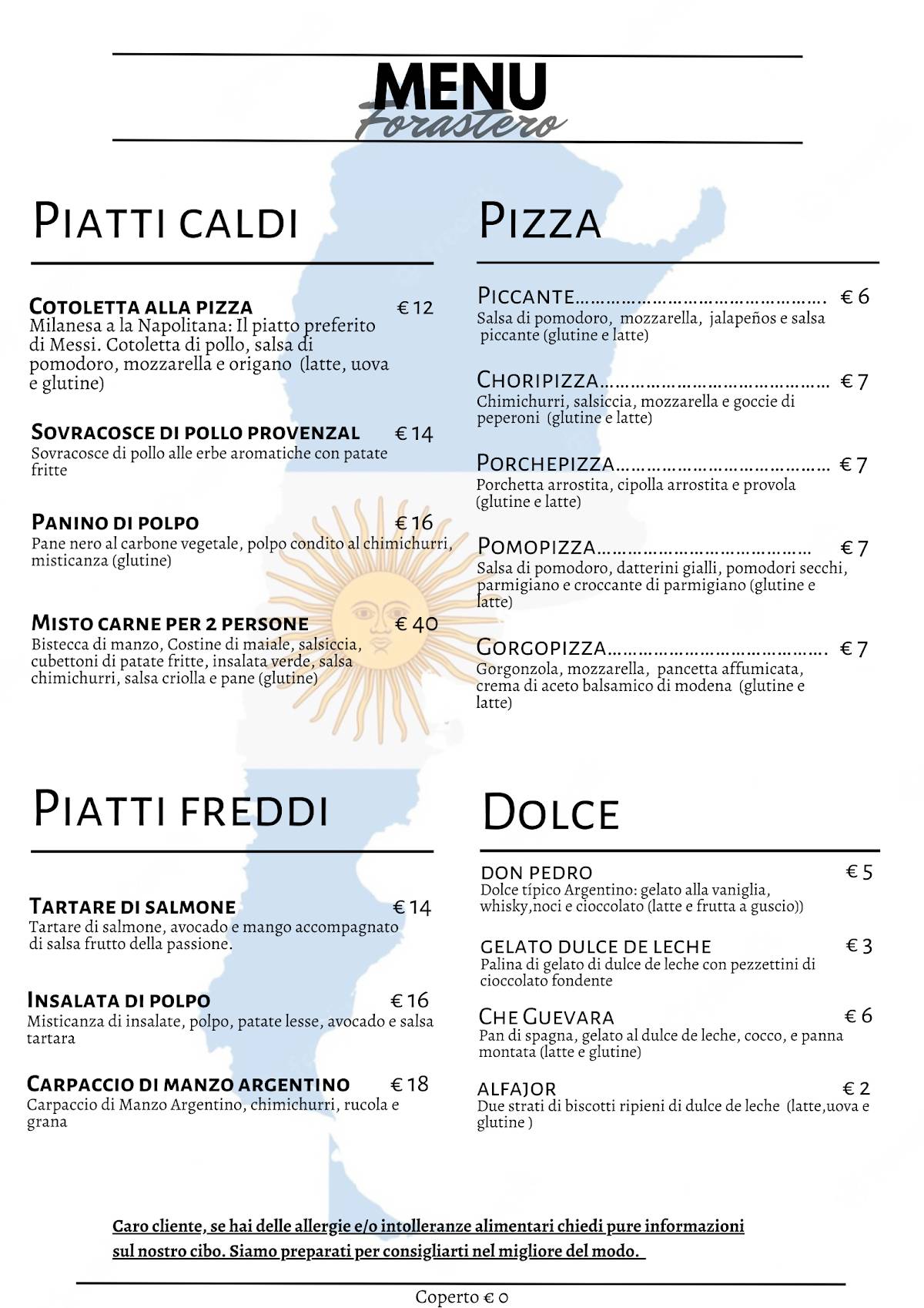 Menu di Forastero PD 