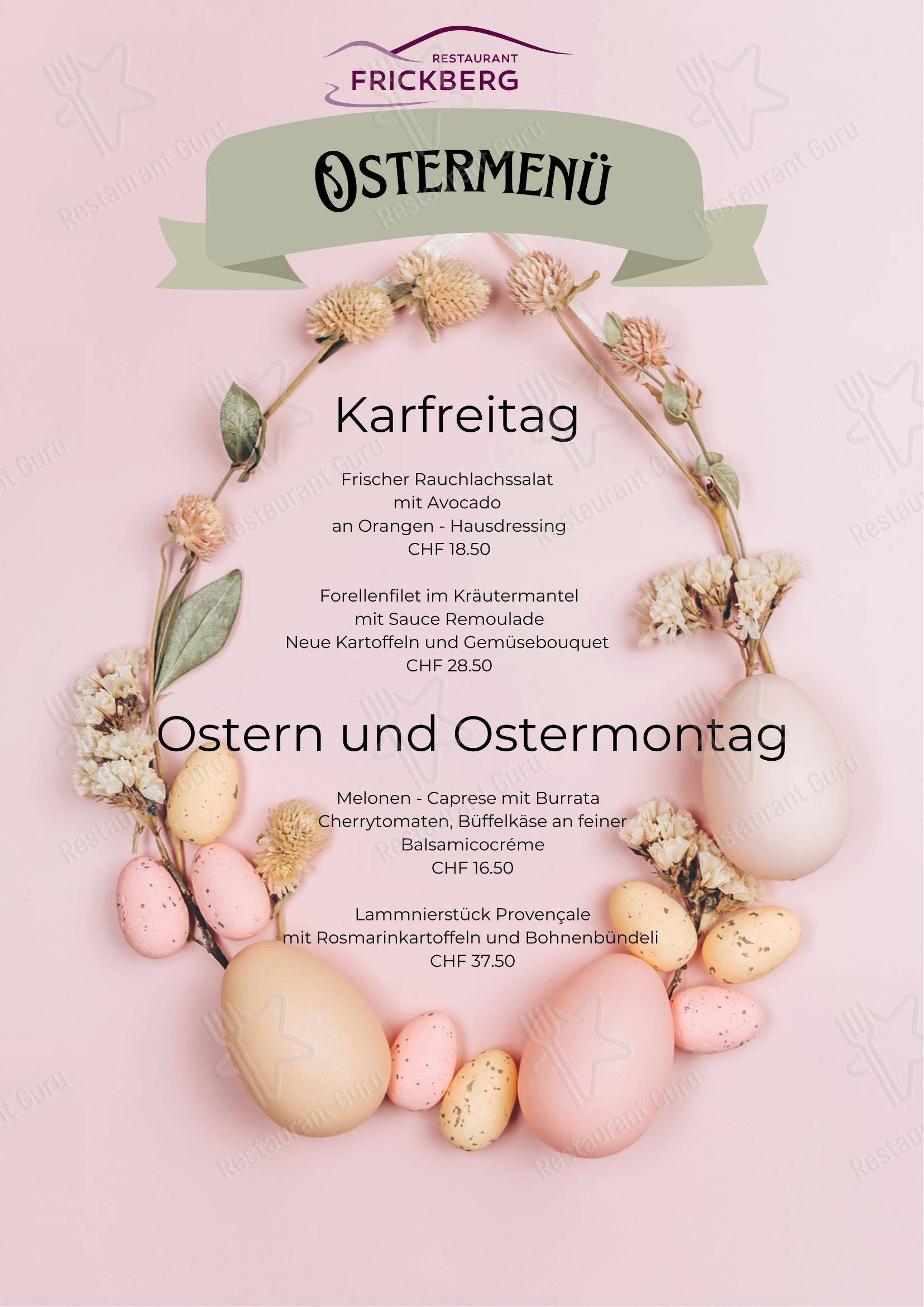 Menu di Restaurant Frickberg - 菜单