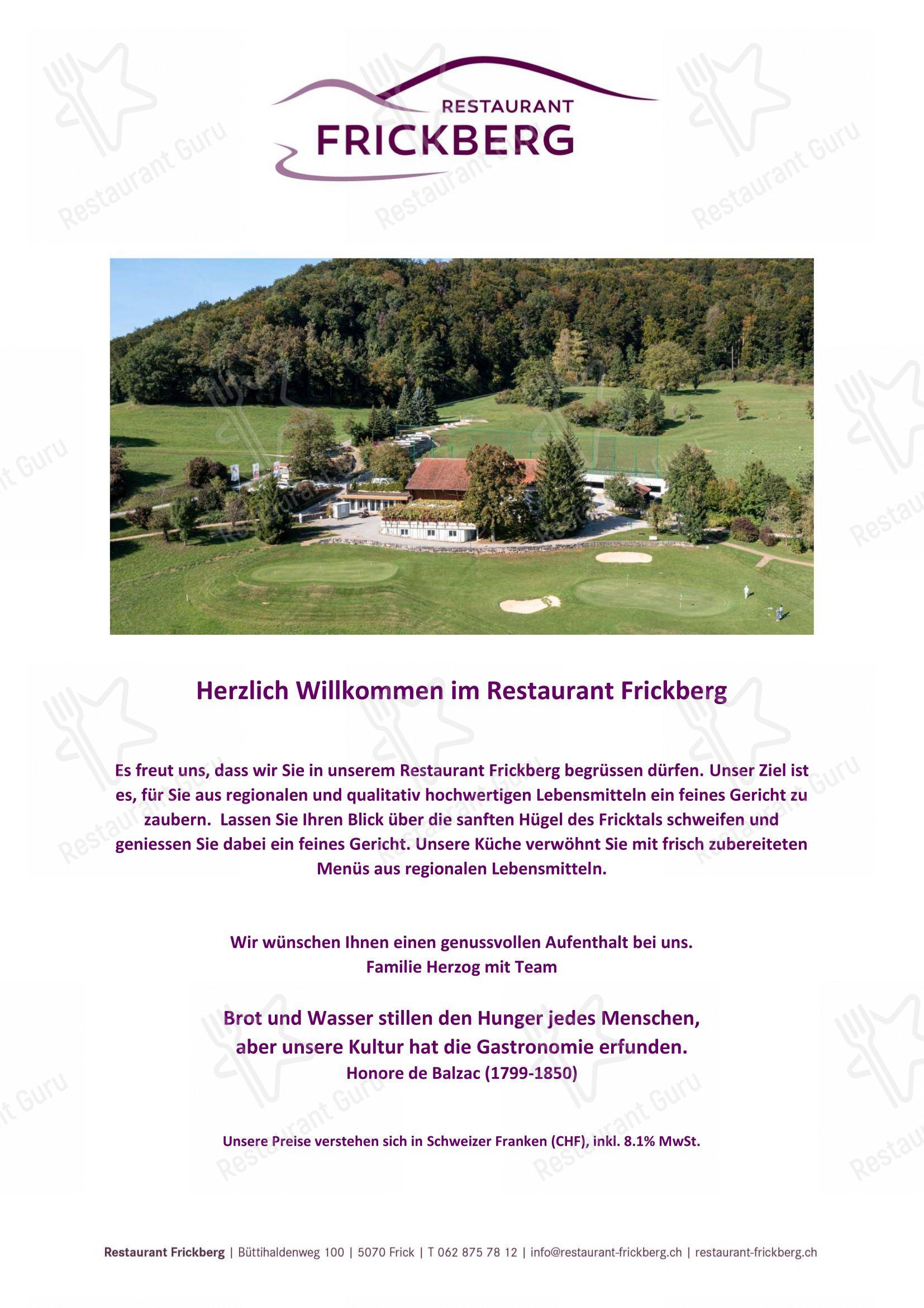 Menu di Restaurant Frickberg - pasti e bevande