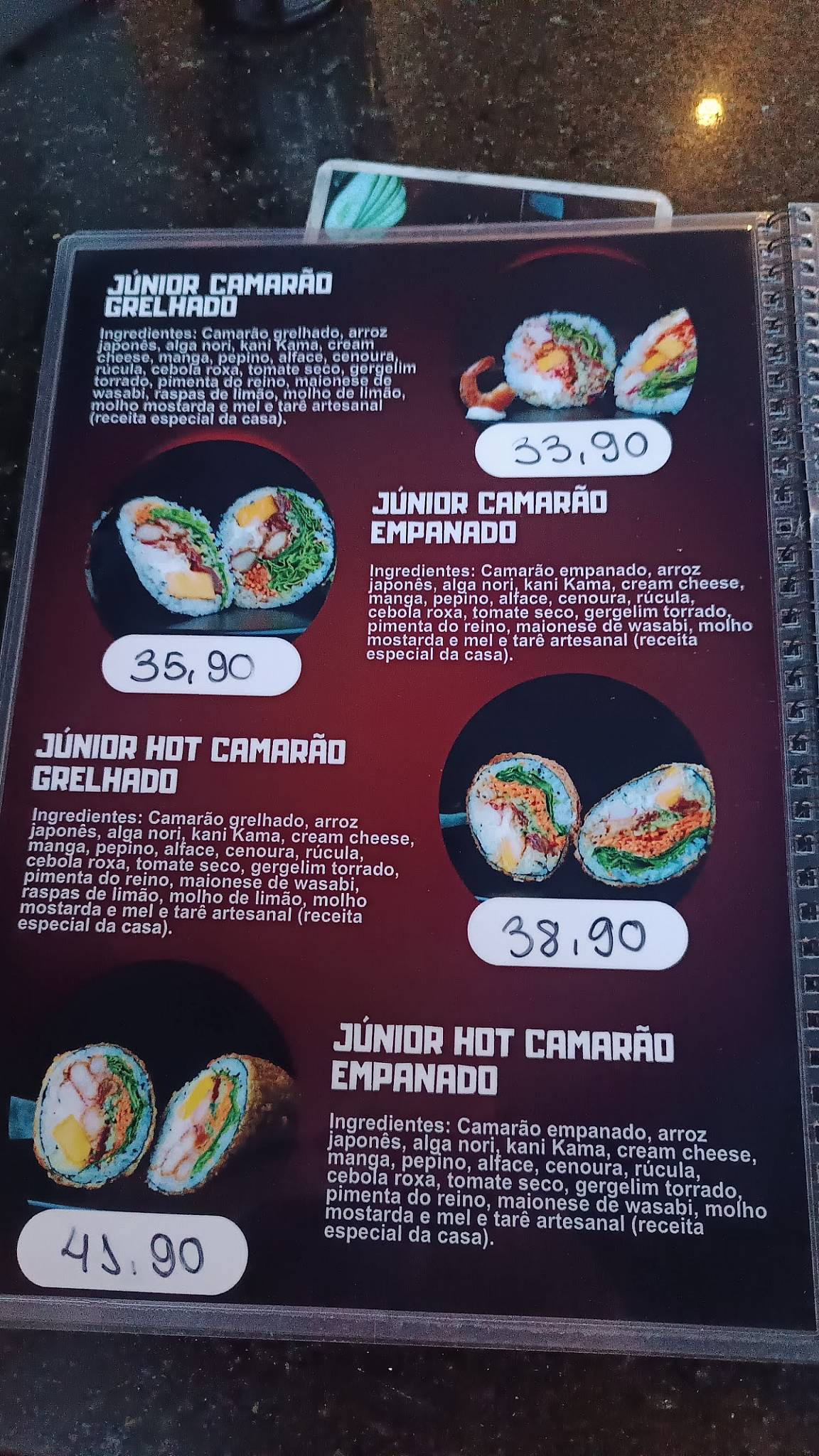 Futorrito Sushi cardápio