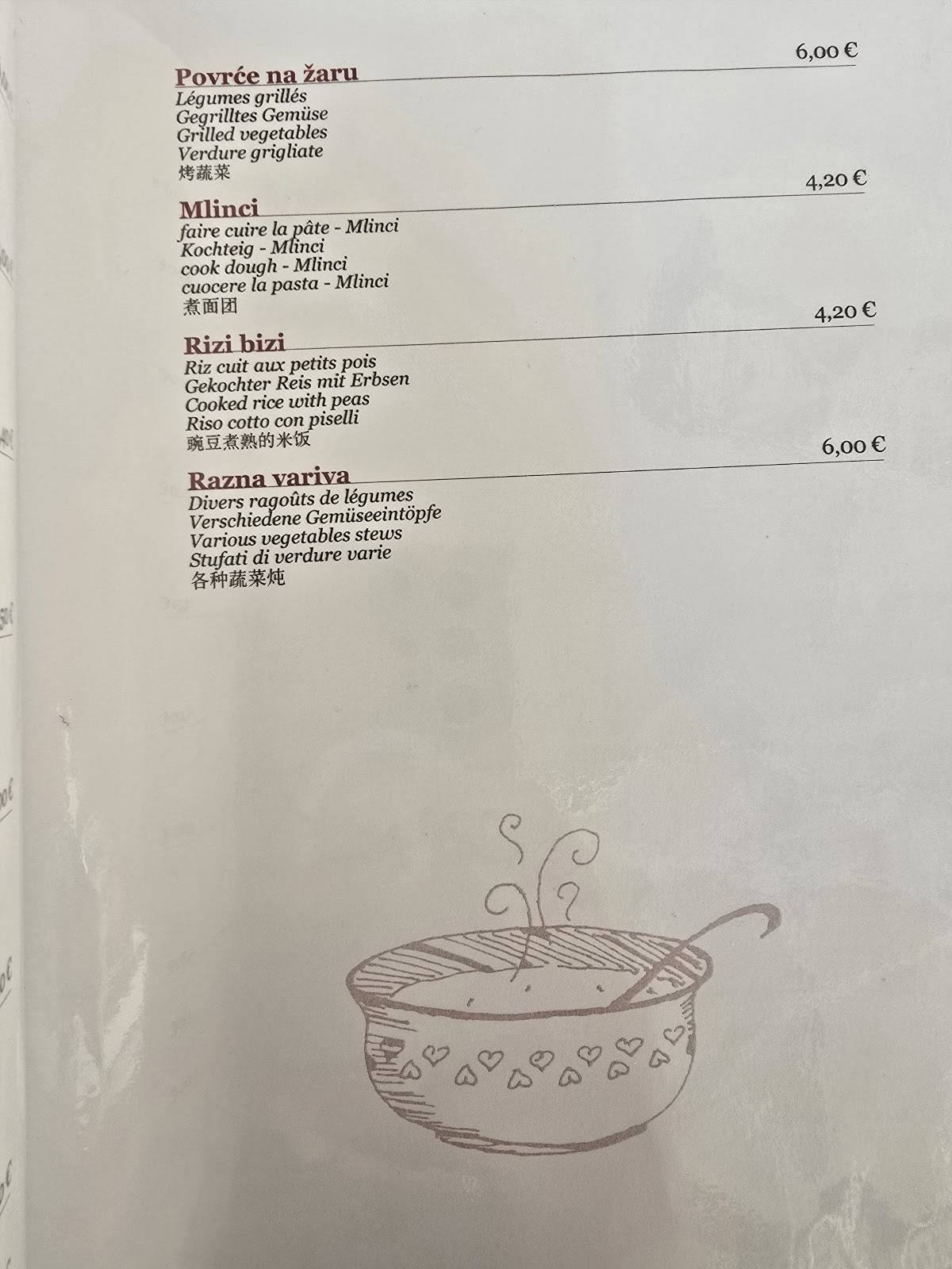 Menu di GOSTIONICA RESTORAN PURGER 