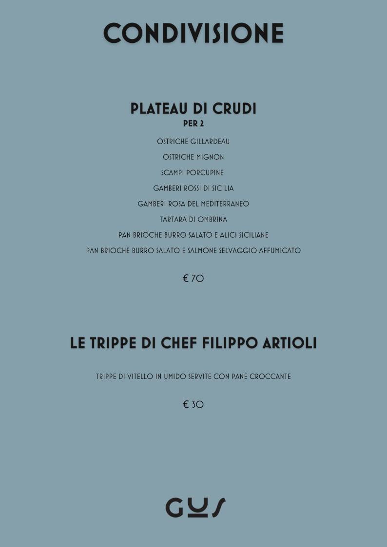 Menu di GUS Bottega Alimentare 